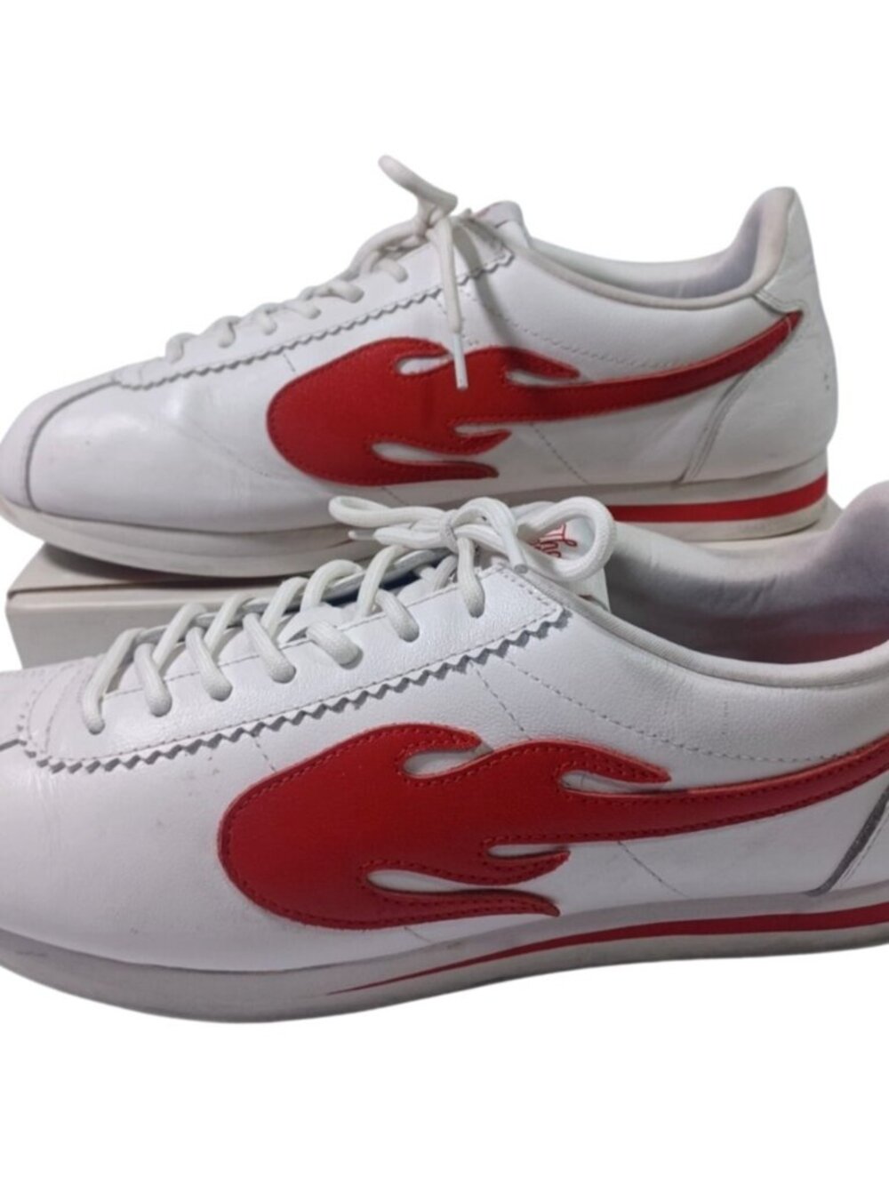YG’S 4 Hunnid The Flame White Red Leather Shoes Men’s Size 11 sneakers - Picture 2 of 10
